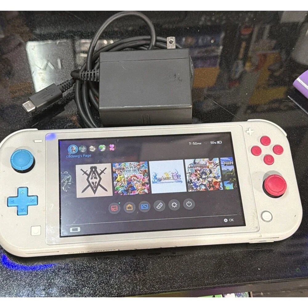 Nintendo Switch Lite Zacian Zamazenta Pokemon Edition Console OEM Charger